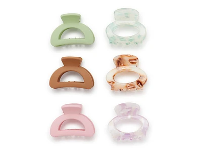 Mini Claw Hair Clip Set - 6 Pack