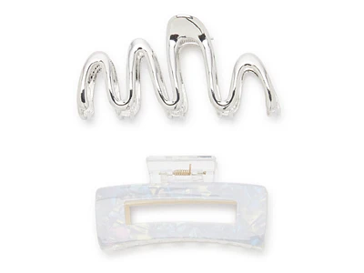 Squiggly Claw Hair Clip Set - 2 Pack