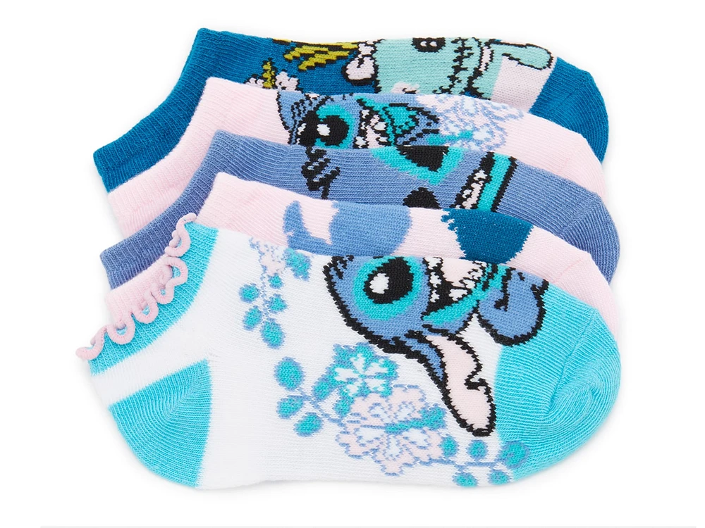 Stitch Kids' No Show Socks - 5 Pack