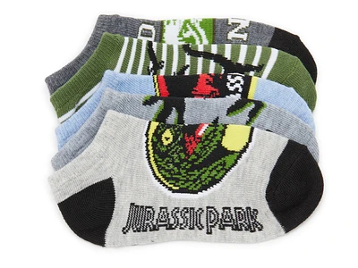 Jurassic Park Kids' No Show Socks - 5 Pack