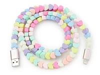 Candy Hearts iPhone Charging Cable