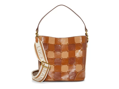 Cali Checkered Leather Bucket Bag