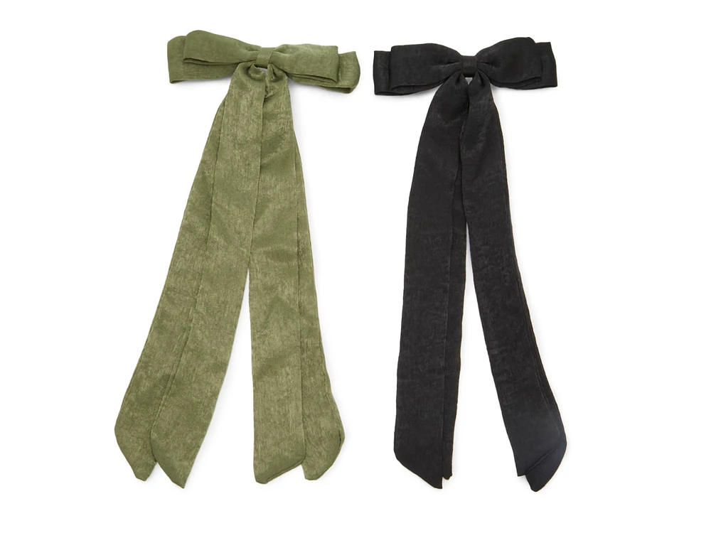 Long Bow Hair Clip - 2 Pack