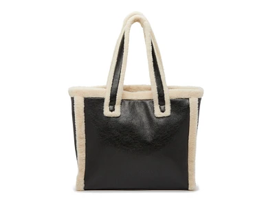 Metallic Fur Trim Tote