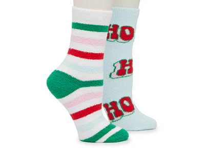 Ho Ho Ho & Stripes Crew Socks - 2 Pack