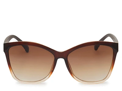 Square Cat-Eye Embossed Sunglasses