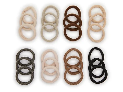 Glitter Seamless Hair Ties - 24 Pack