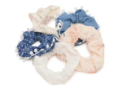 Denim & Floral Scrunchies - 5 Pack