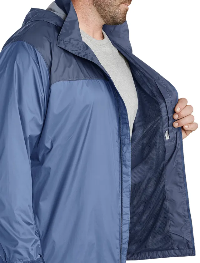 Columbia Glennaker Lake Mens Big and Tall Hooded Water Resistant Removable  Hood Lightweight Raincoat