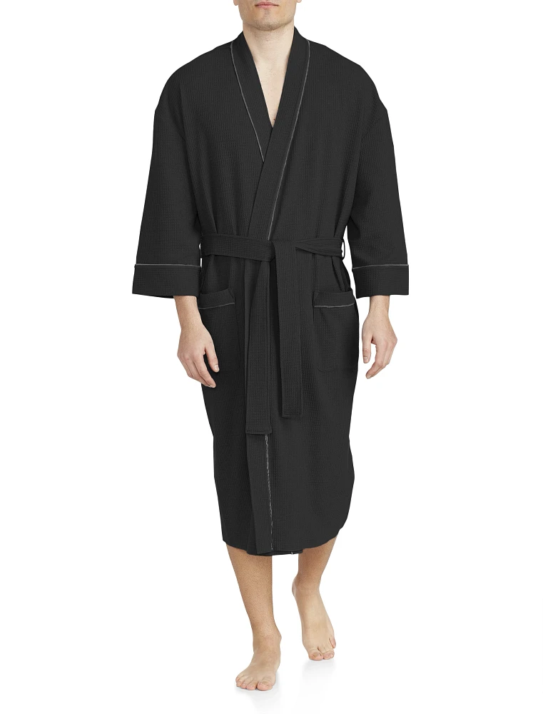 Waffle-Knit Kimono Robe