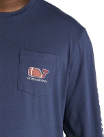 Football Whale Long-Sleeve Pocket Tee