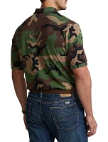 Camo Print Mesh Polo Shirt