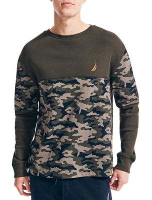 Camo-Blocked Long-Sleeve T-Shirt