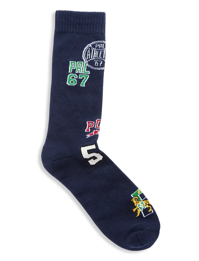 Athletic Club Patch Mismatch Crew Socks