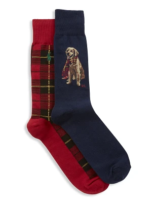 2-pk Winter Dog Crew Socks