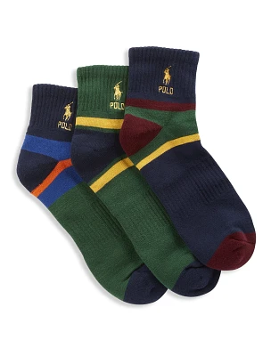 3-pk Rugby 1/4-Top Socks