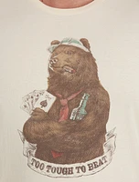 Lucky Brand Gambling Bear Graphic Tee