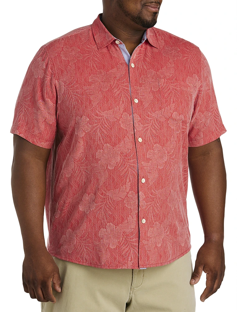 Hibiscus Jungle Sillk Sport Shirt