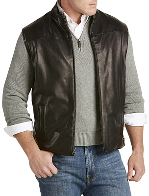 Reversible Leather/Quilted Microfiber Insulated Vest
