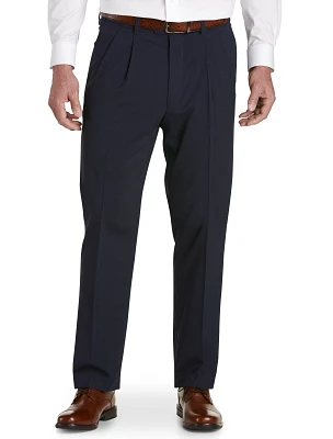 Perfect Fit Waist-Relaxer Hemmed Pleated Suit Pants