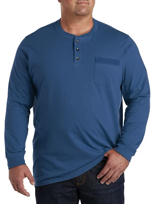 Long-Sleeve Jersey Henley Shirt