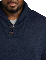 Quilted Shawl Collar Fleece Pullover