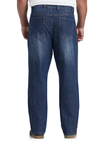 Basic Blue Relaxed-Fit Stretch Jeans