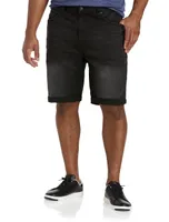 Washed Black Denim Shorts