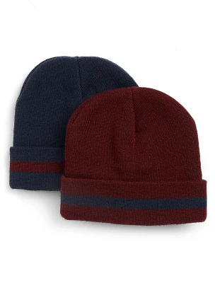 2-pk Cuffed Knit Hats