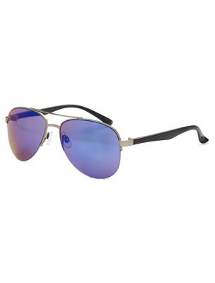 Gunmetal Blue Aviator Sunglasses