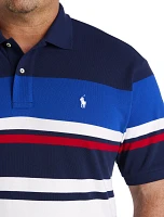 Striped Mesh Polo Shirt