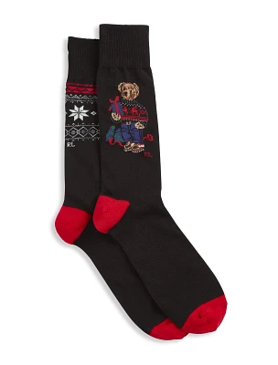 Fair Isle 2-pack Bear Socks