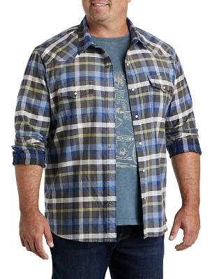 Indigo Plaid Western Sport Shirt