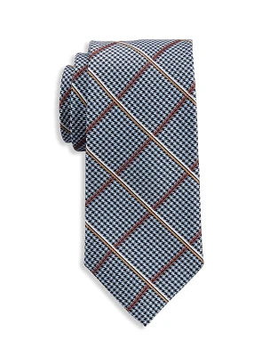Houndstooth Grid Patterned Tie