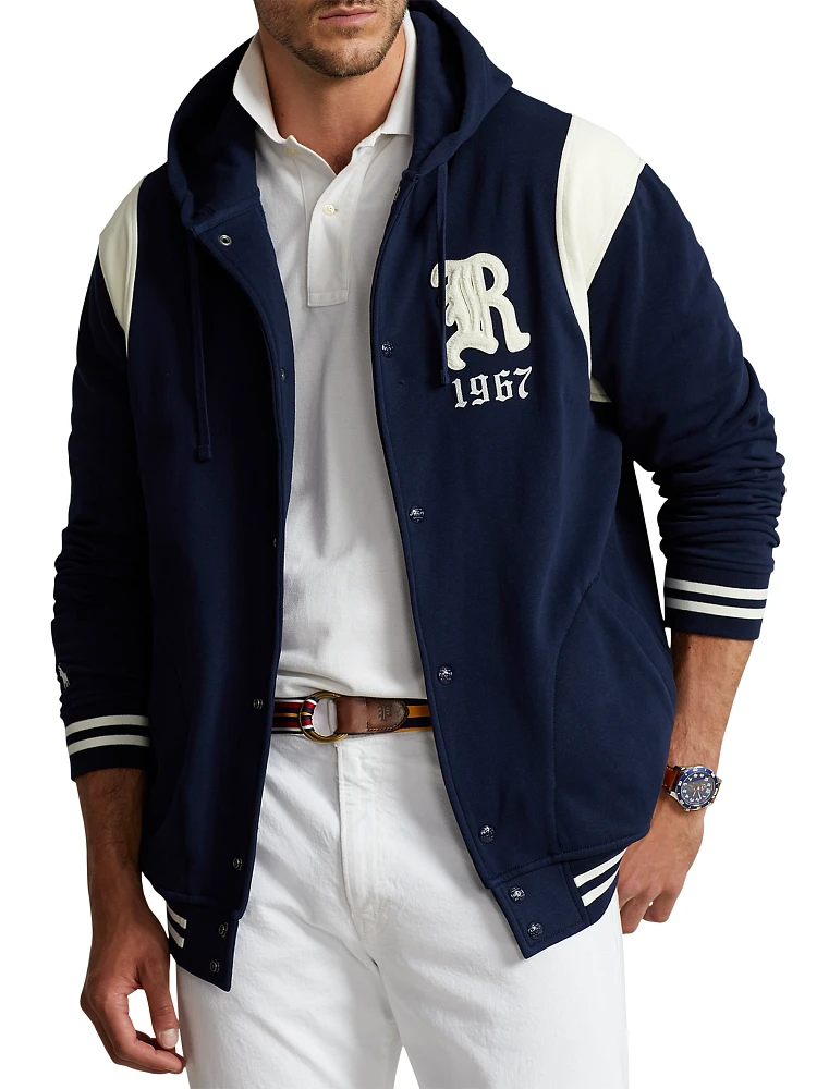 Hooded Colorblock Baseball Jacket