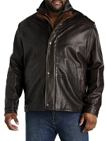 Double-Collar Leather Jacket