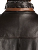 Double-Collar Leather Jacket