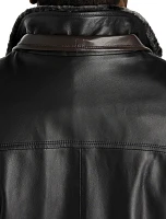 Double-Collar Butterskin Leather Jacket