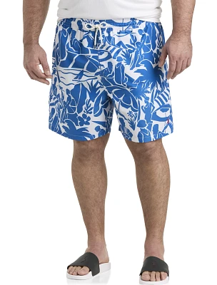 Tropical Print Swim Trunks