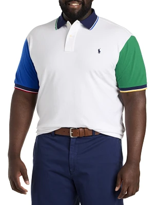 Colorblocked Mesh Polo Shirt