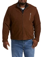 Lamb-Leather Zip-Front Jacket