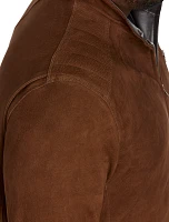 Lamb-Leather Zip-Front Jacket