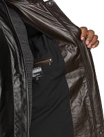 Double-Collar Butterskin Leather Jacket