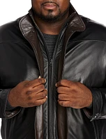 Double-Collar Butterskin Leather Jacket