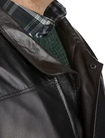 Lambskin Car Coat with Removable Shearling Collar