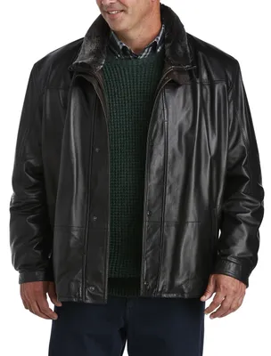 Lambskin Car Coat with Removable Shearling Collar