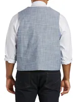 Reversible Chambray/Windowpane Vest