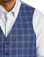 Reversible Chambray/Windowpane Vest