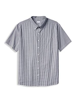 Gingham Poplin Short-Sleeve Sport Shirt