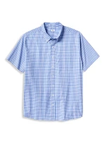 Plaid Poplin Short-Sleeve Sport Shirt